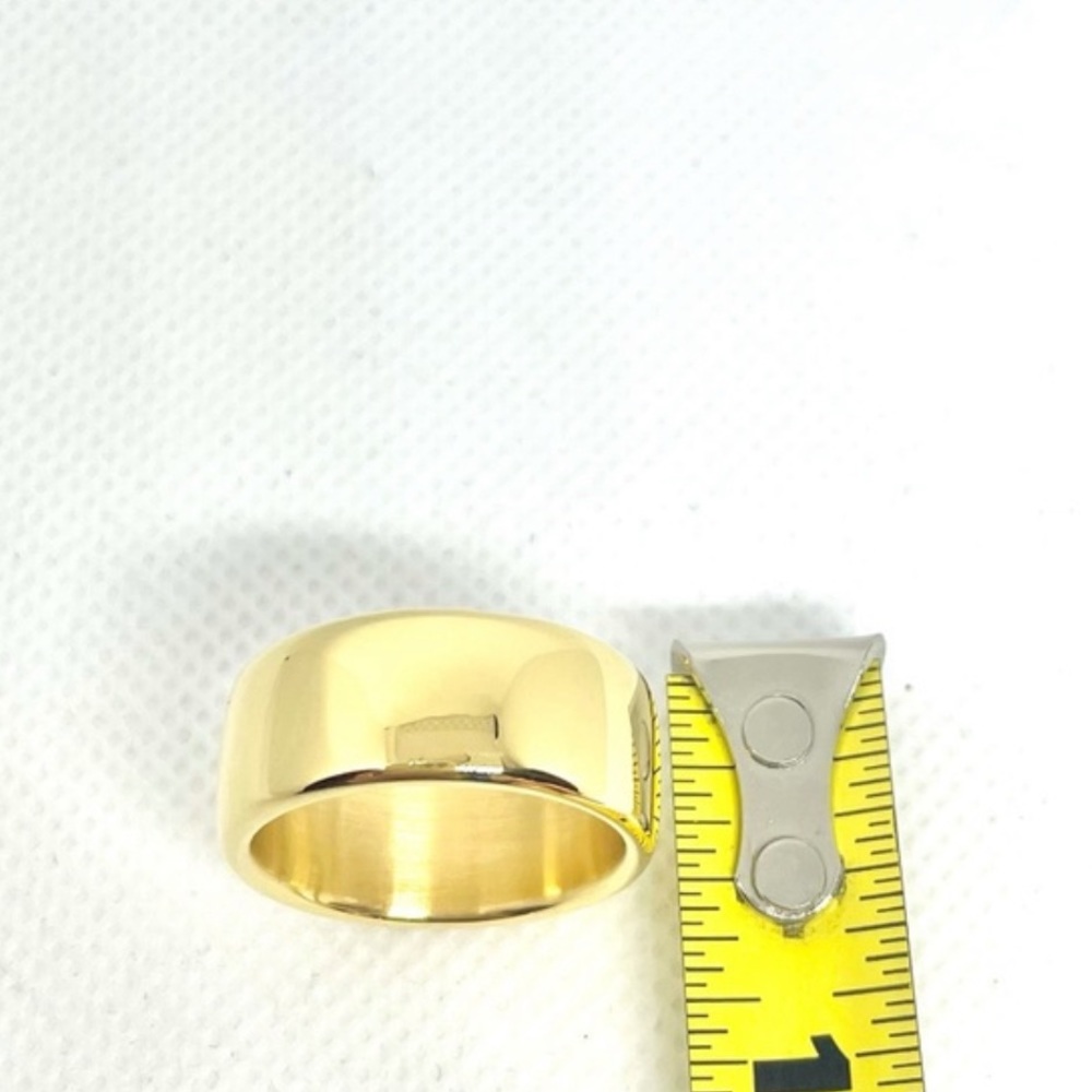 New Milor Resin 14k Gold Wide Ring Band Size 8 - Picture 4 of 6
